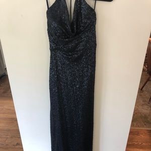 Navy Sequin Amsale Dress